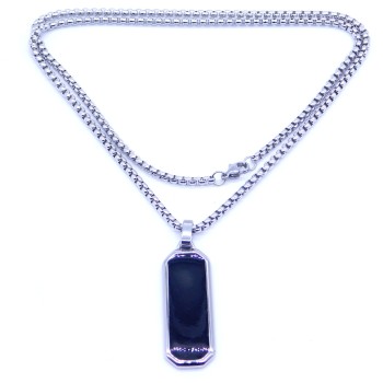 Ανδρικό ατσάλινο κρεμαστό Black Enamel