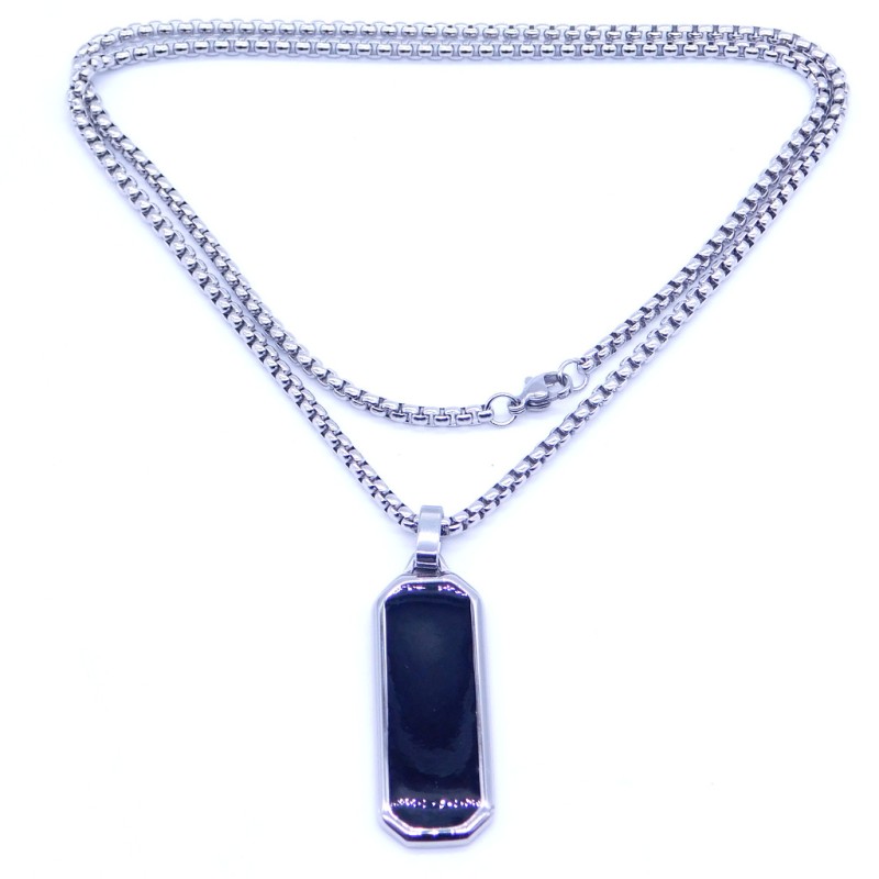 Ανδρικό ατσάλινο κρεμαστό Black Enamel